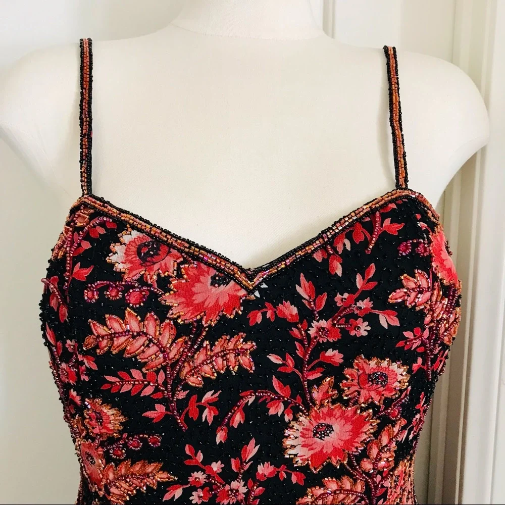 Silk Dress~Stunning & Beaded / Paradise..NY. / Host Pick - Picture 3 of 16